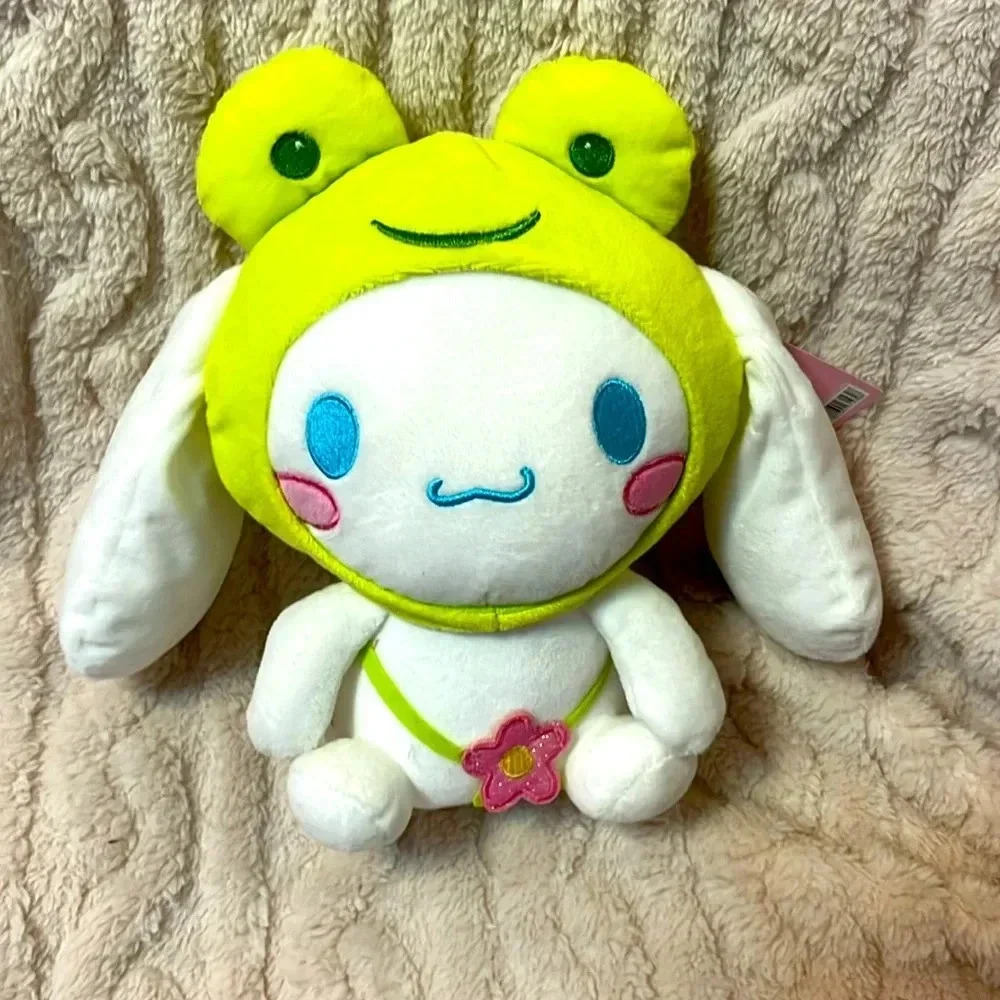 Hello Kitty Plush Frog Hooded Bunny - Lime Green, White, Pink, Blue